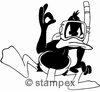 diving stamps motif 7101 - Duck