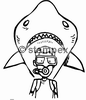 diving stamps motif 2303 - Shark