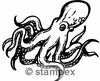 Taucherstempel Motiv 7251 - Krake, Kalmar, Octopus, Sepia