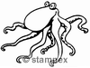 Taucherstempel Motiv 7253 - Krake, Kalmar, Octopus, Sepia