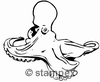 Taucherstempel Motiv 7264 - Krake, Kalmar, Octopus, Sepia
