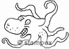 Le tampon encreur motif 7265 - Pieuvre, Calamar, Poulpe