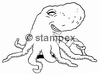 Taucherstempel Motiv 7266 - Krake, Kalmar, Octopus, Sepia